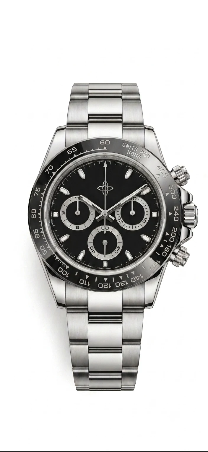 GT — chronographe acier, 3 finitions (blanc, noir, bleu)