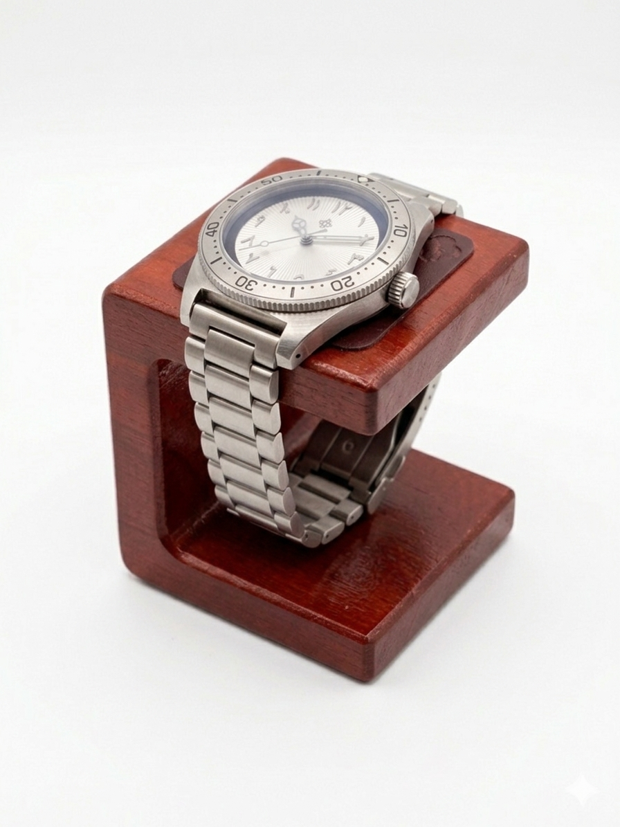 Support de montre ANCLAIR en bois et simili cuir